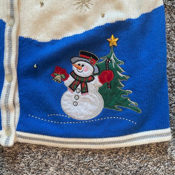 WHITE STAG Ugly Christmas Snowman Knit Vest Size XL 16/18 Festive Holidays Party - Picture 3 of 9
